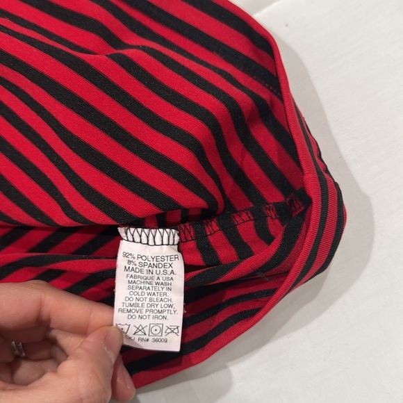 Striped Red and Black Women's Top - Picture 4 of 6